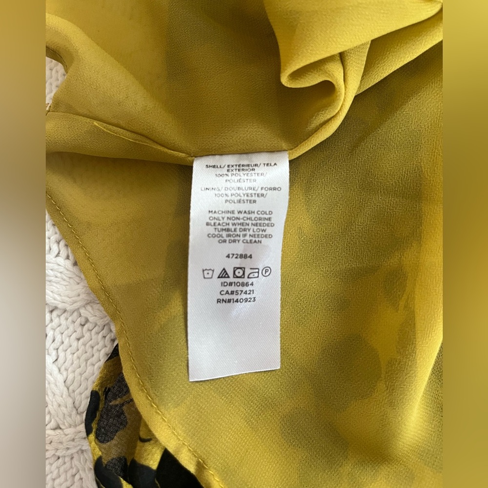Ann Taylor Factory Floral Print Blouse Black and Dark Yellow Women’s Size XS - Picture 11 of 15